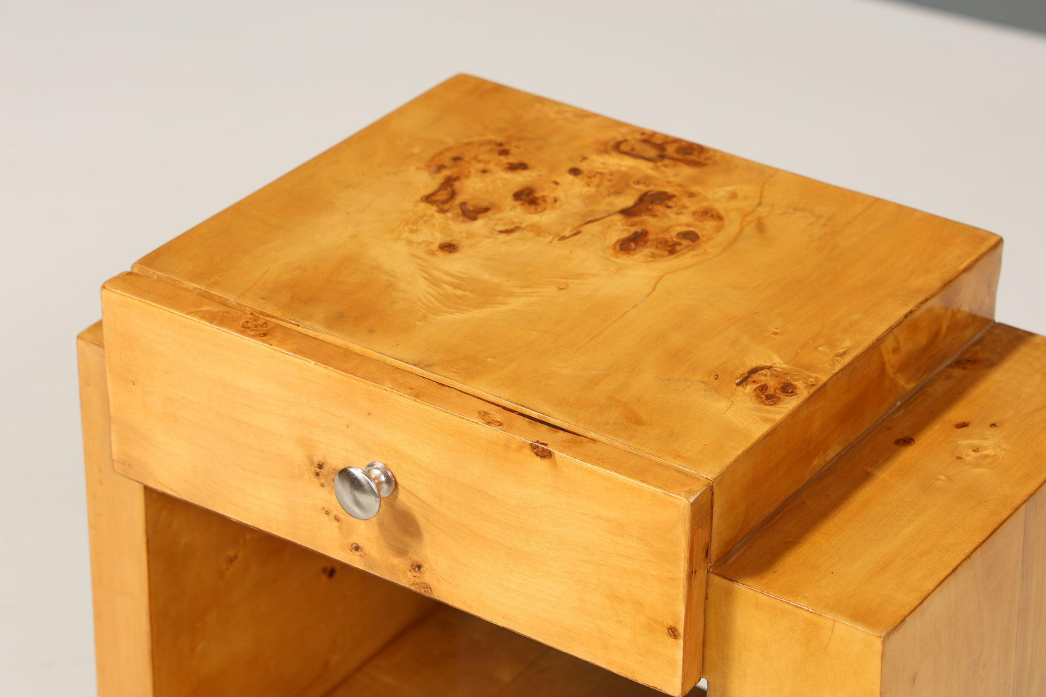 2x Wunderschöne Art Deco Stil Beistelltische Birke Ablagetisch Set Nachttische Kommode