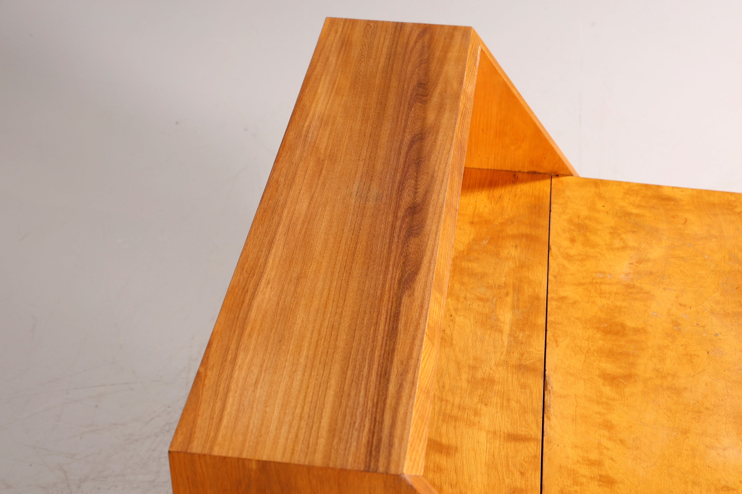 Schlichter Mid Century Sekretär Vintage Schreibmöbel echt Holz Kommode Office Secretary