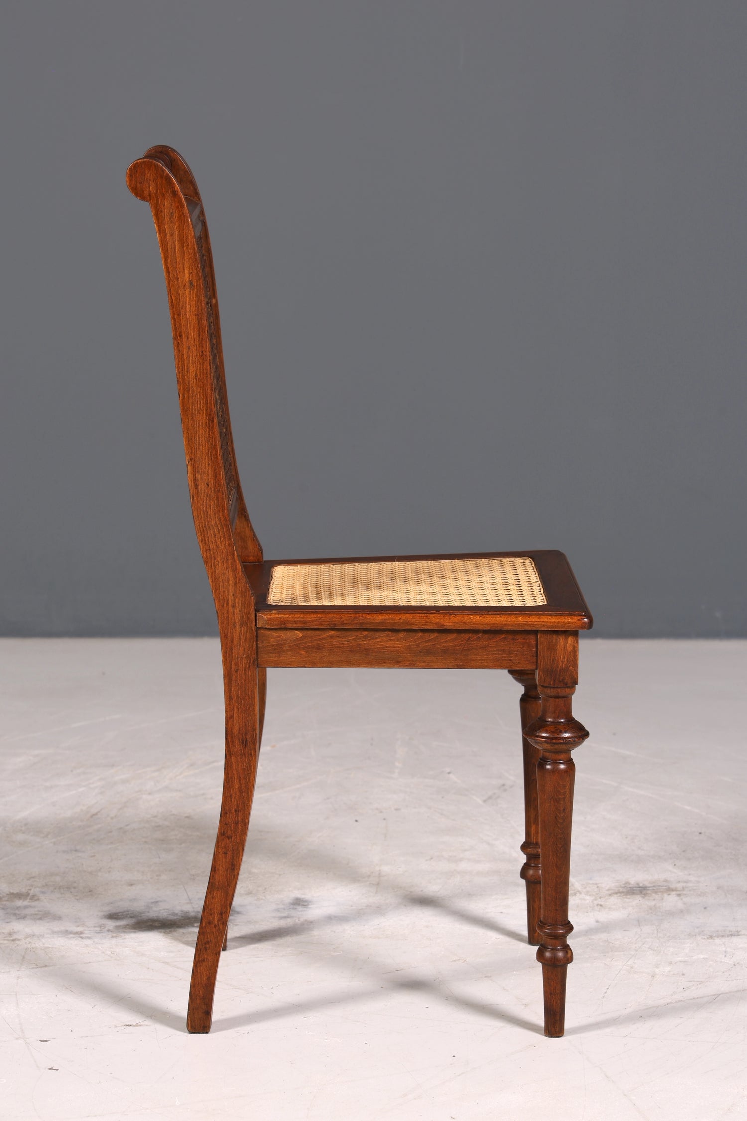 Wunderschöner Gründerzeit Stuhl Antik Korbgeflecht Schreibtisch Sekretär Stuhl Antik Küchenstuhl