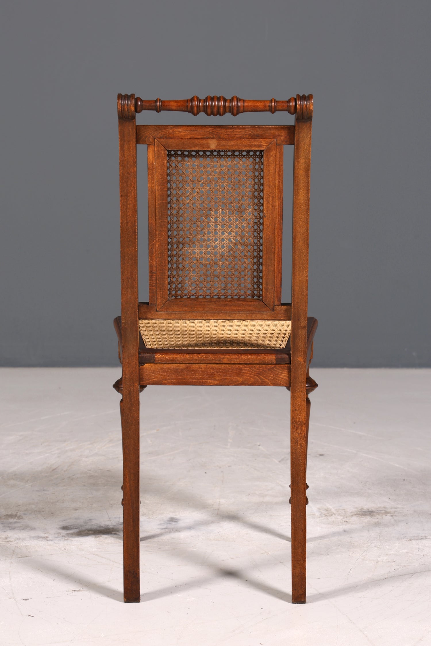 Wunderschöner Gründerzeit Stuhl Antik Korbgeflecht Schreibtisch Sekretär Stuhl Antik Küchenstuhl