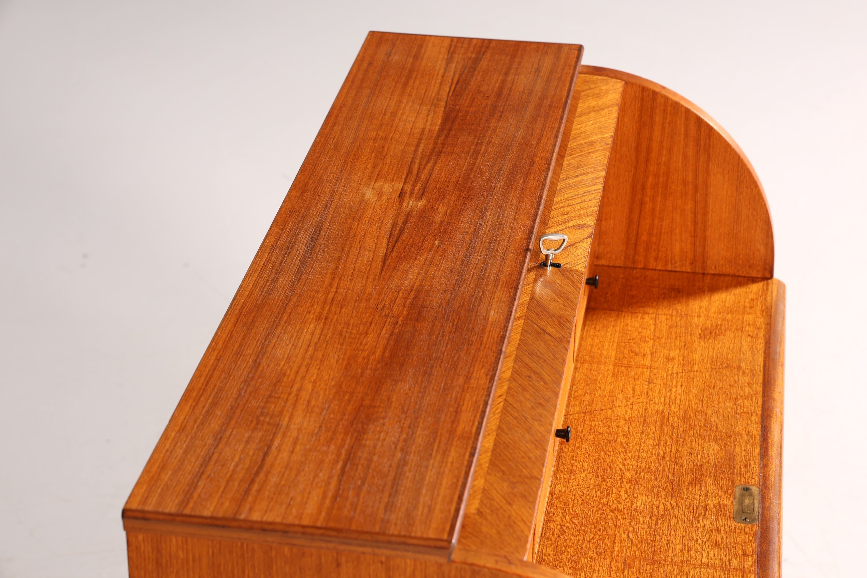 Wunderschöner Mid Century Rollladen Sekretär Danish Design Teak Holz Schreibkommode 60er Jahre