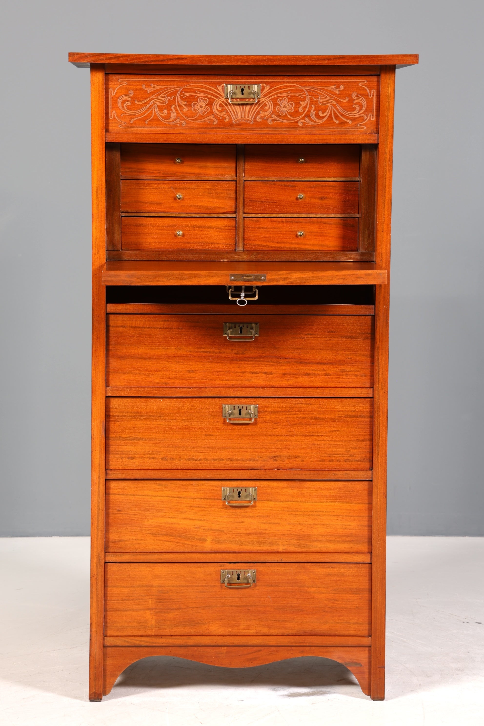 Stilvoller Jugendstil Sekretär Gründerzeit Vertiko Antik Kommode um 1900