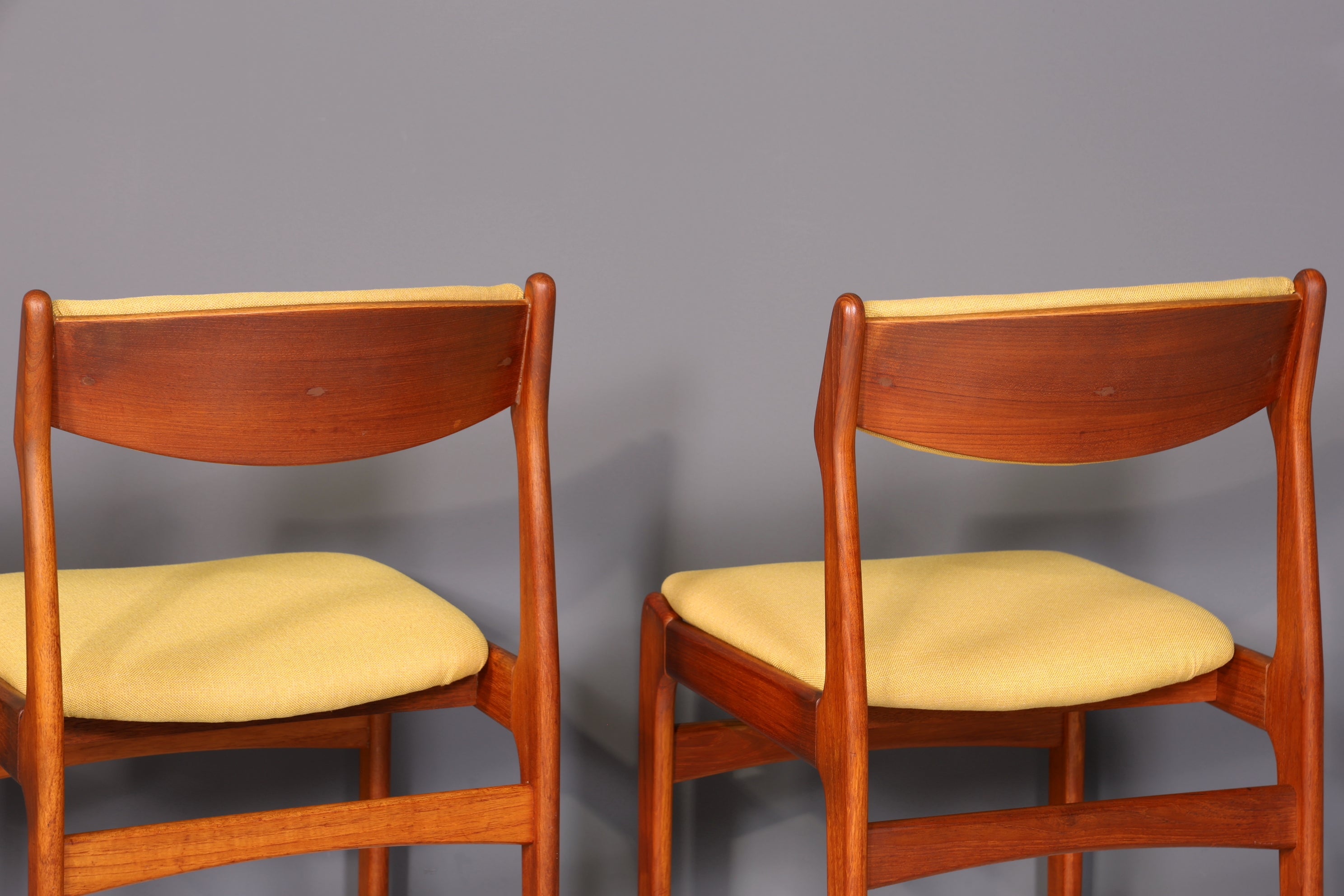 4x Mid Century Teak Holz Stühle Made in Denmark Retro Stuhlset Danish Design Küchenstühle