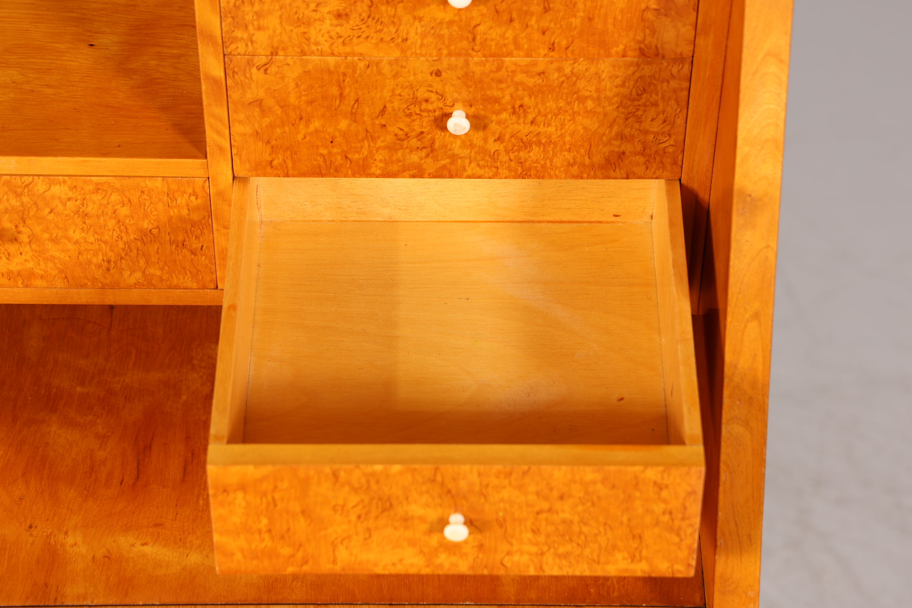 Schlichter Mid Century Sekretär Vintage Schreibmöbel echt Holz Kommode Office Secretary