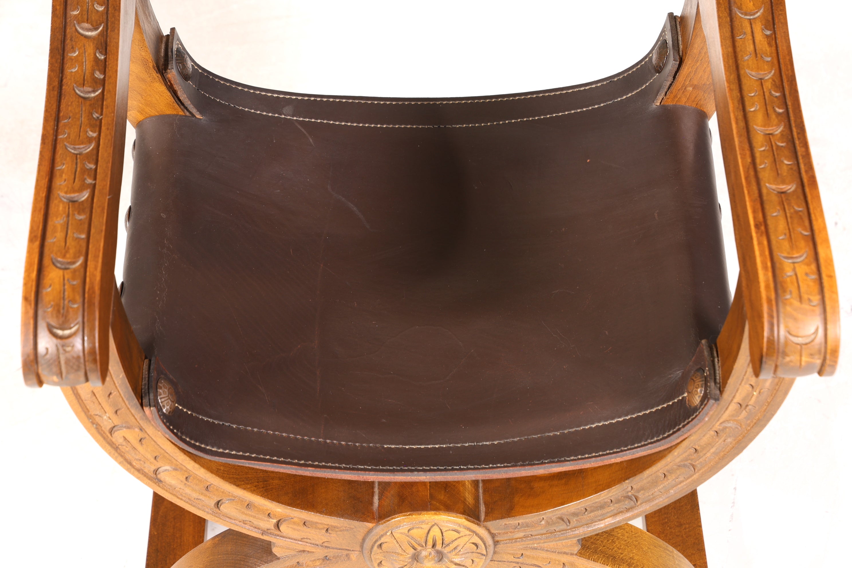 Wunderschöner Gründerzeit Stuhl Armlehnstuhl Antik echt Leder Schreibtisch Scherenstuhl Stuhl Sekretär Stuhl Antik