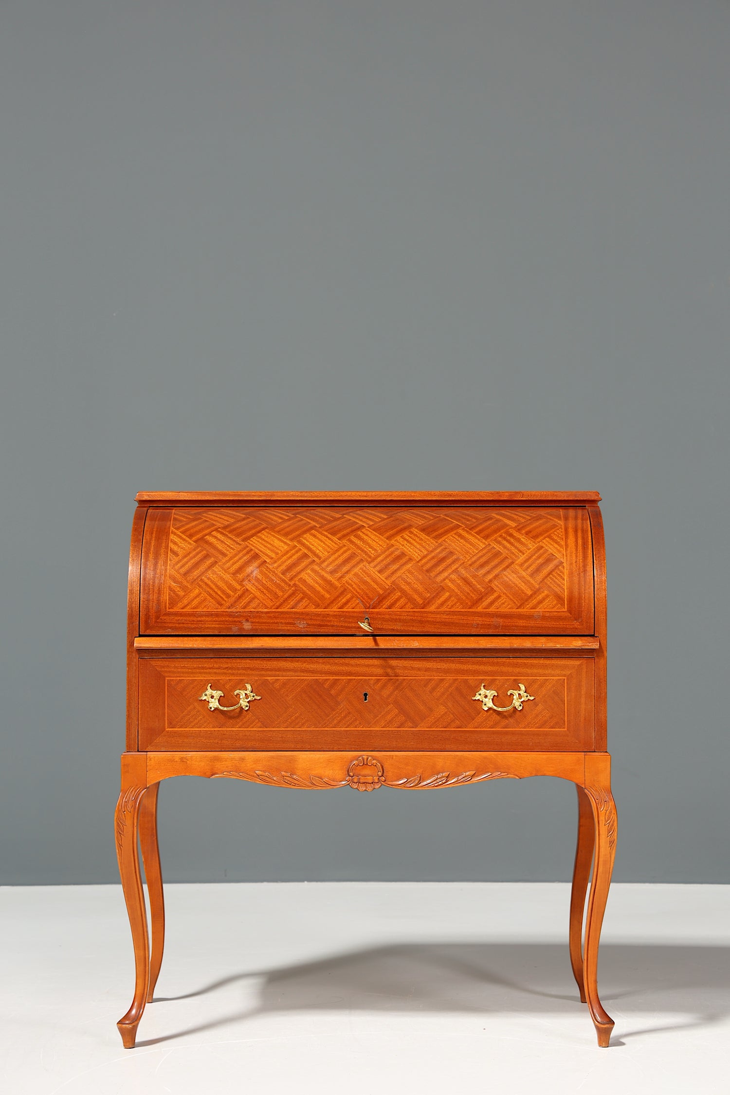 Stilvoller Schwedischer Rolladen Sekretär echt Holz Büro Kommode skandinavisches Design