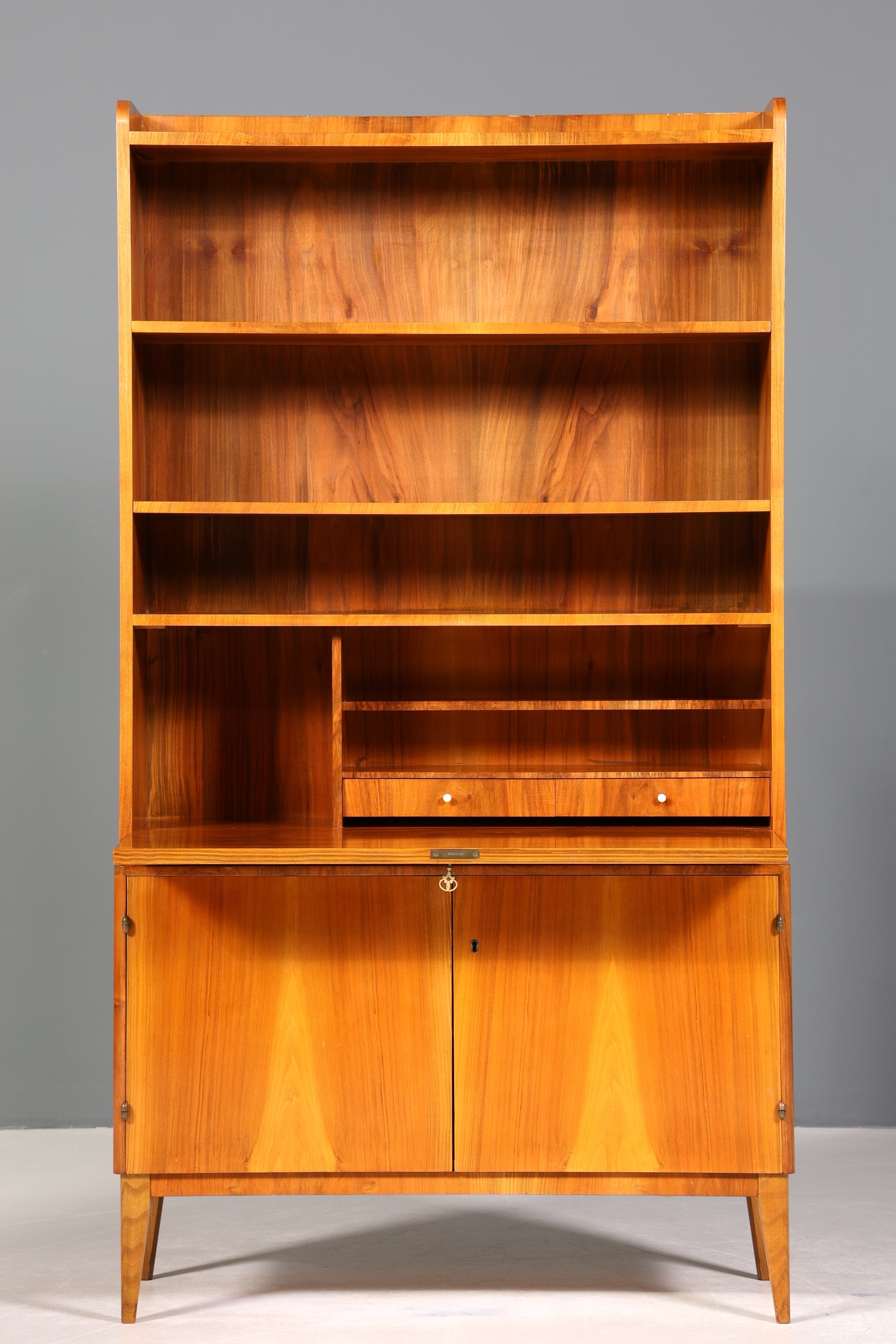 Wunderschöner Mid Century Schrank Sekretär Vintage Bücherregal Retro Highboard Regal 60s