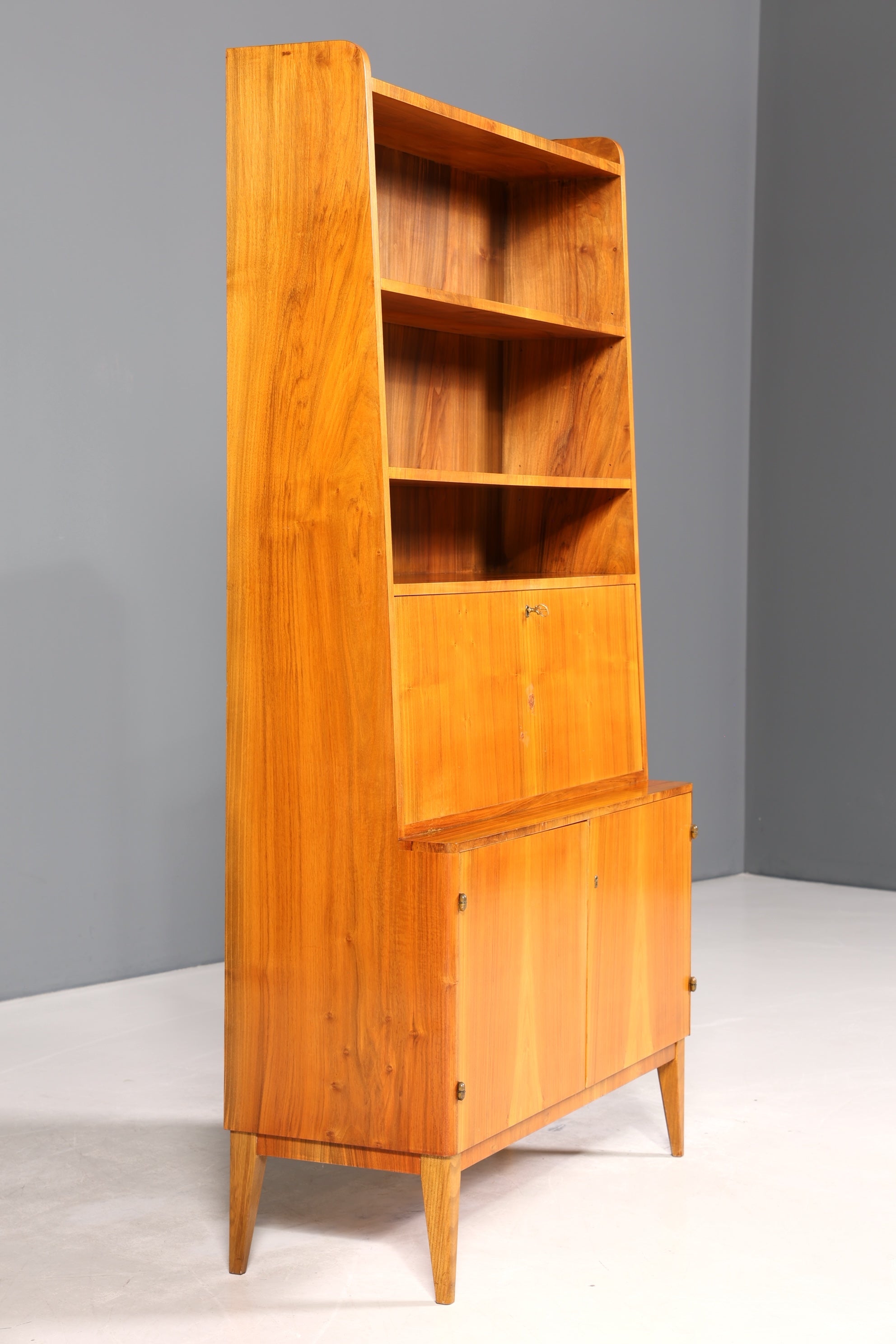 Wunderschöner Mid Century Schrank Sekretär Vintage Bücherregal Retro Highboard Regal 60s
