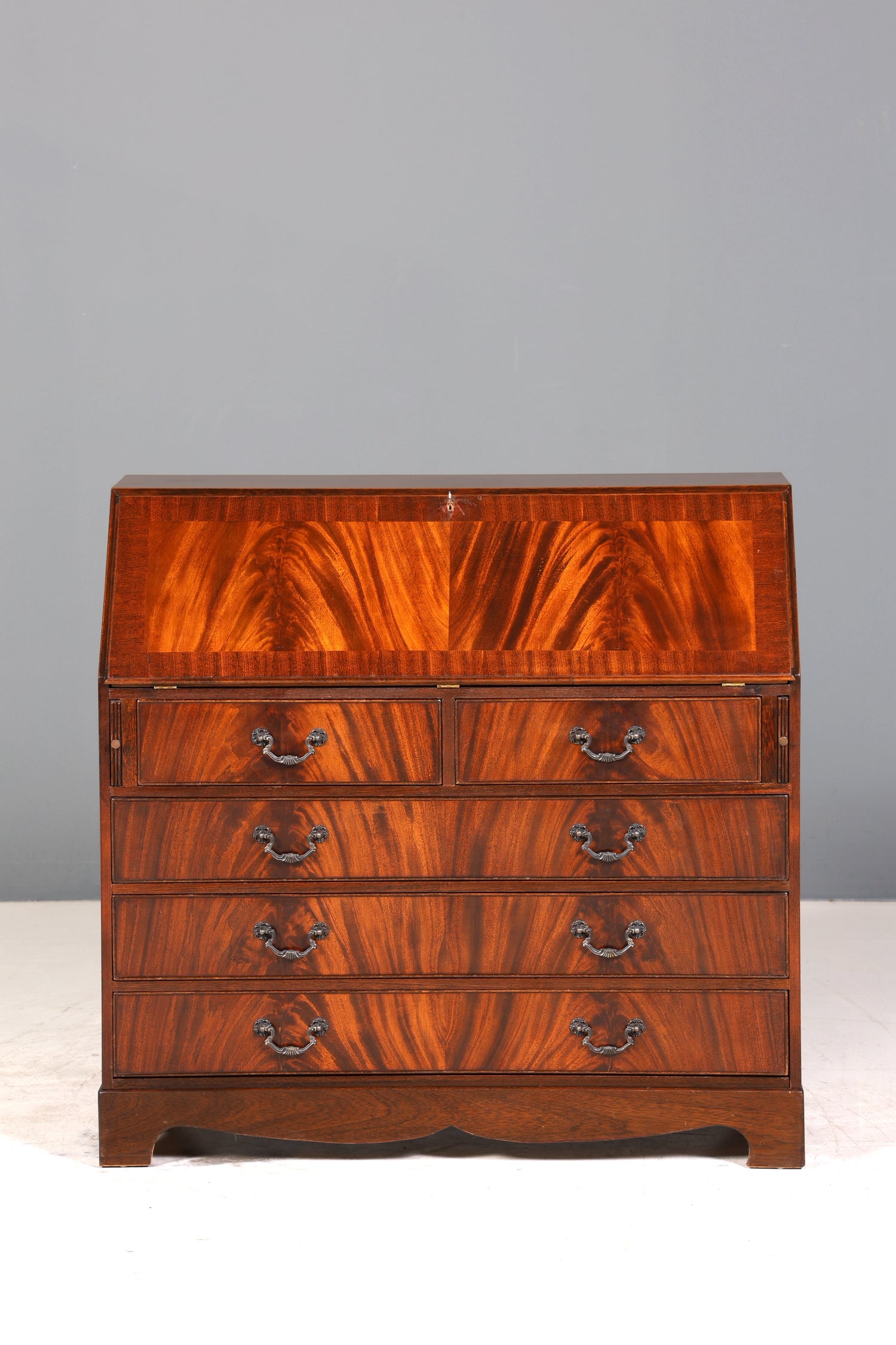 Wunderschöner Englischer Sekretär echt Lederauflage Schreibkommode echt Holz Schreibtisch Kommode