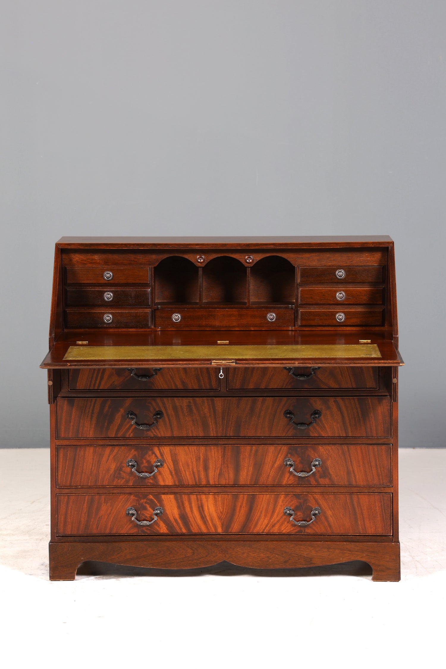 Wunderschöner Englischer Sekretär echt Lederauflage Schreibkommode echt Holz Schreibtisch Kommode