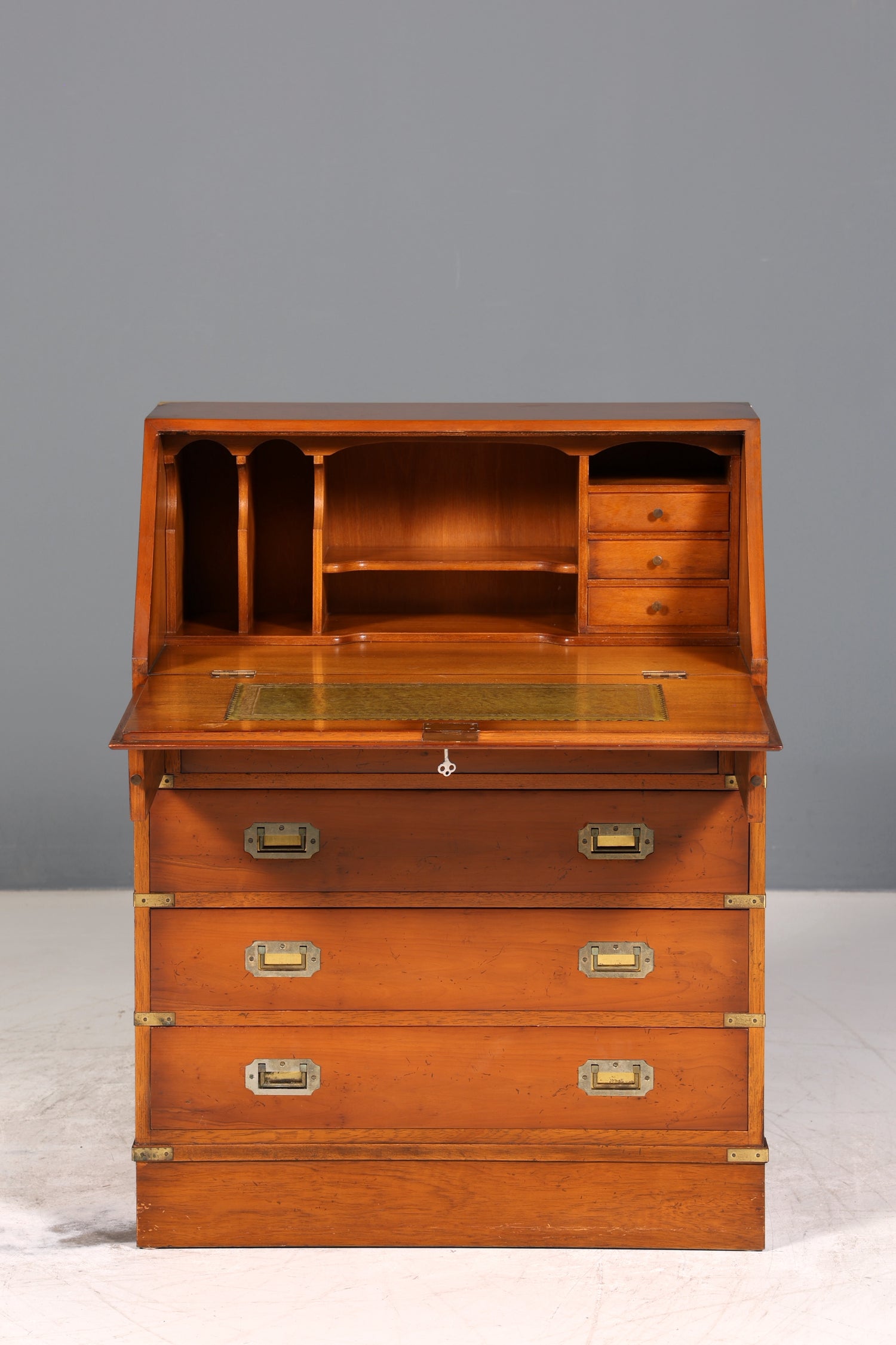 Wunderschöner Maritimer Sekretär Englisch Schreibkommode echt Holz Englischer echt Lederauflage Schreibtisch