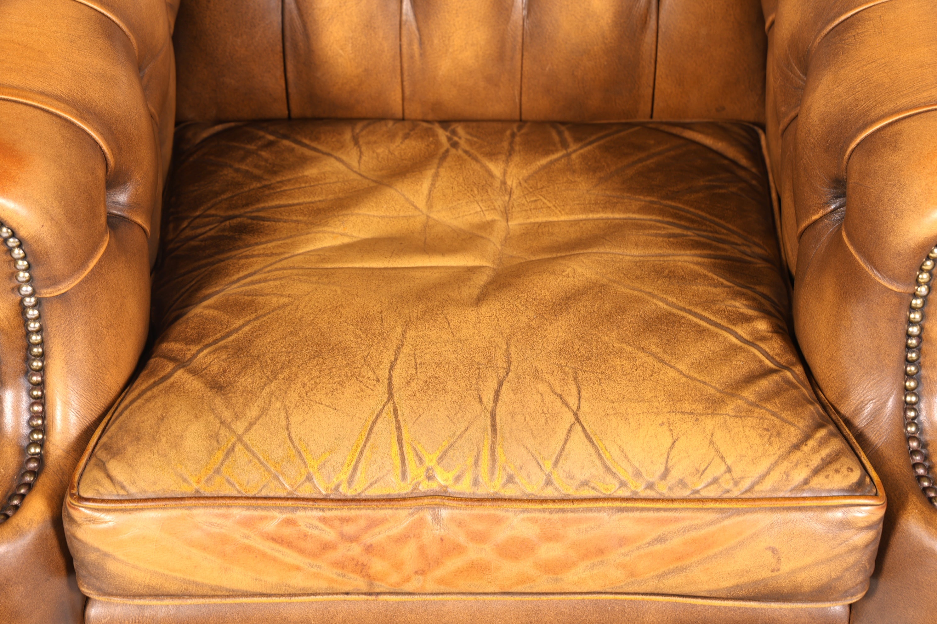 Wunderschöner seltener Chesterfield Sessel Englische Leder Armlehnsessel Herrensessel 2 von 2