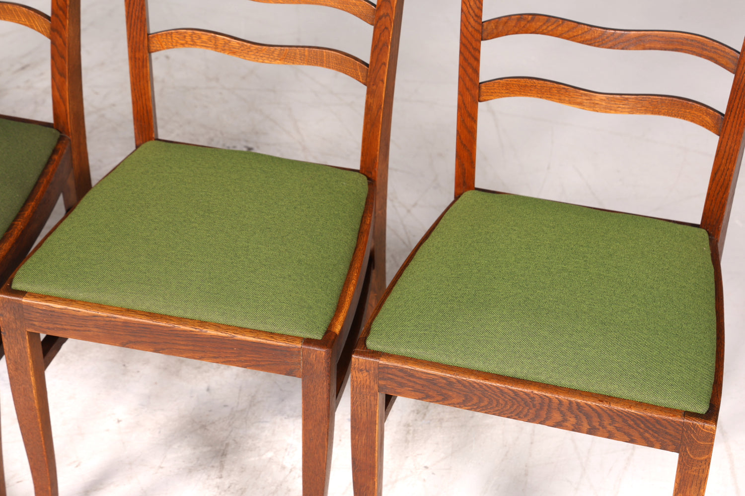 4x Wunderschöne Jugendstil Stühle Stuhl Set Antik Eiche Küchenstühle Esszimmer Stühle um 1900