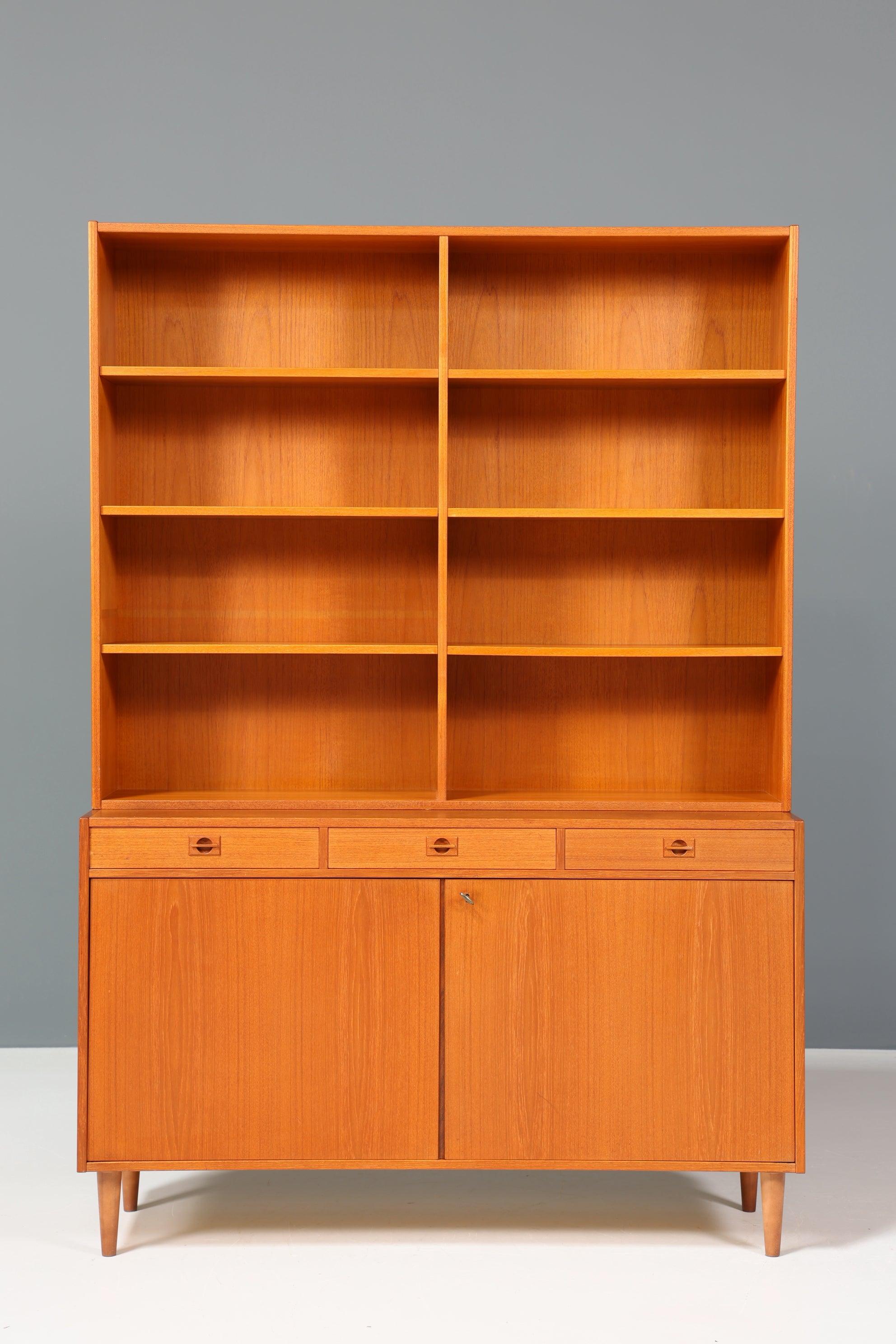 Seltenes XXL Mid Century Regal "Made in Denmark" Teak Holz Schrank Danish Design Retro Kommode Vintage Bücherregal 60er Jahre
