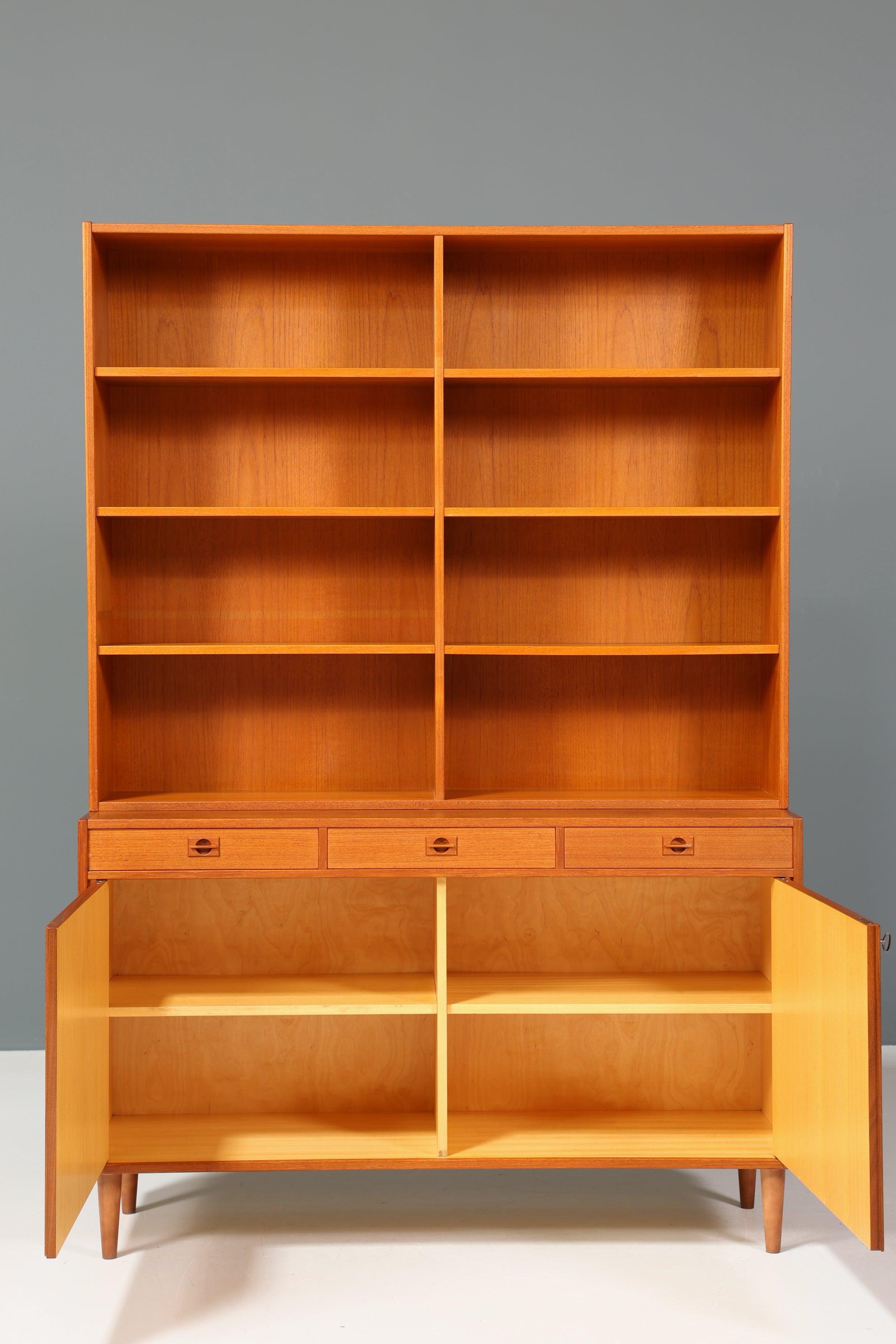 Seltenes XXL Mid Century Regal "Made in Denmark" Teak Holz Schrank Danish Design Retro Kommode Vintage Bücherregal 60er Jahre