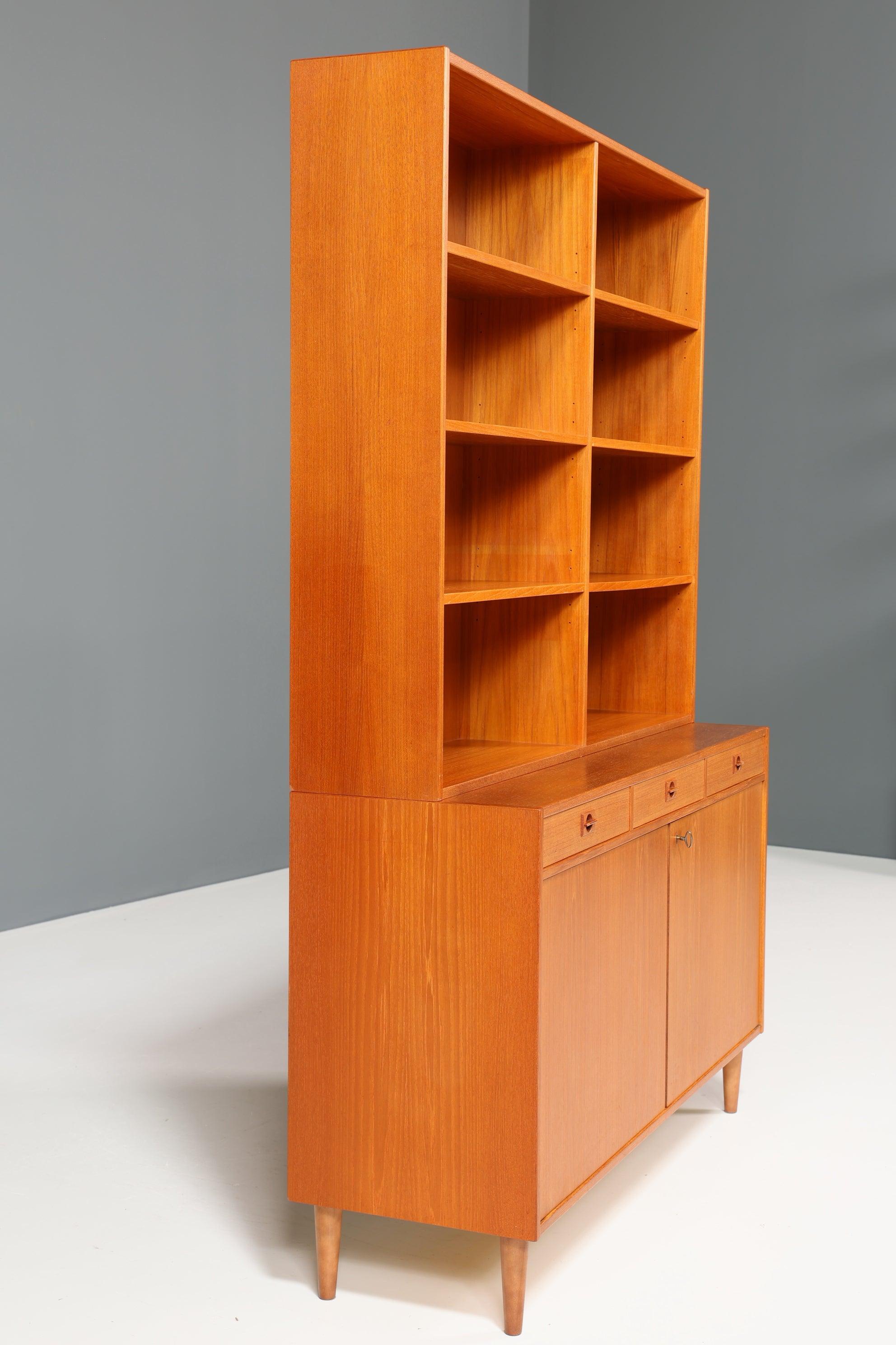 Seltenes XXL Mid Century Regal "Made in Denmark" Teak Holz Schrank Danish Design Retro Kommode Vintage Bücherregal 60er Jahre