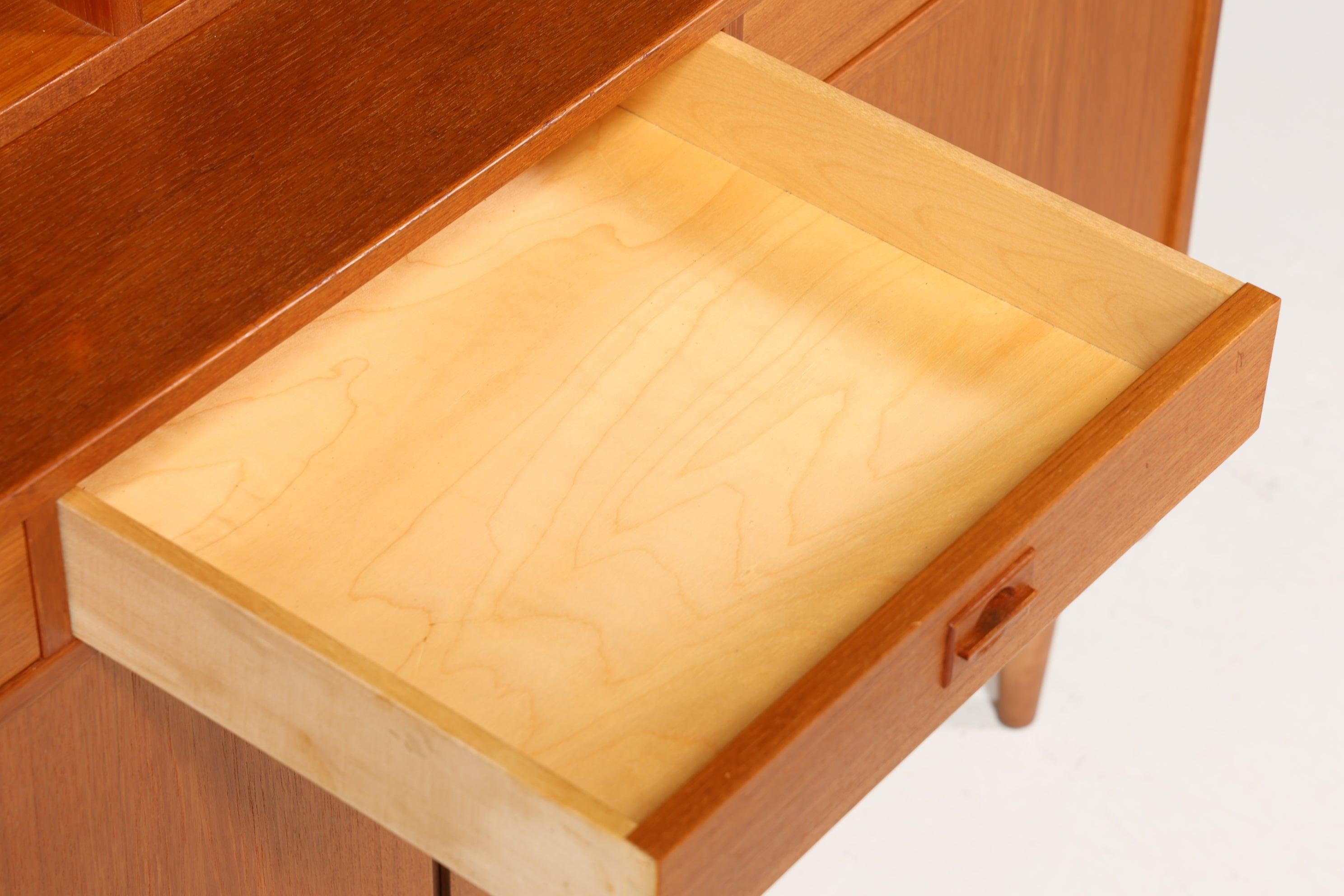 Seltenes XXL Mid Century Regal "Made in Denmark" Teak Holz Schrank Danish Design Retro Kommode Vintage Bücherregal 60er Jahre