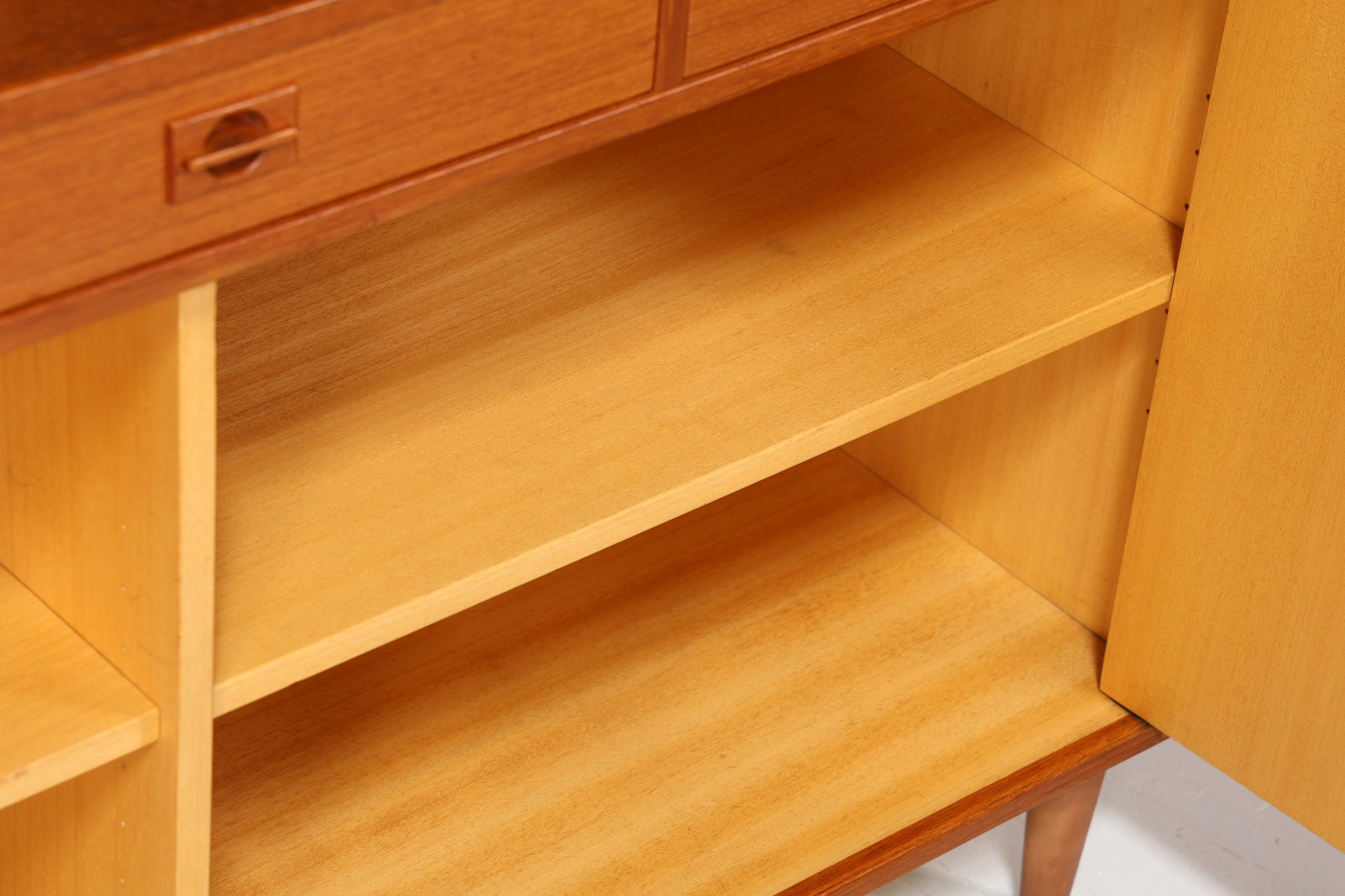 Seltenes XXL Mid Century Regal "Made in Denmark" Teak Holz Schrank Danish Design Retro Kommode Vintage Bücherregal 60er Jahre