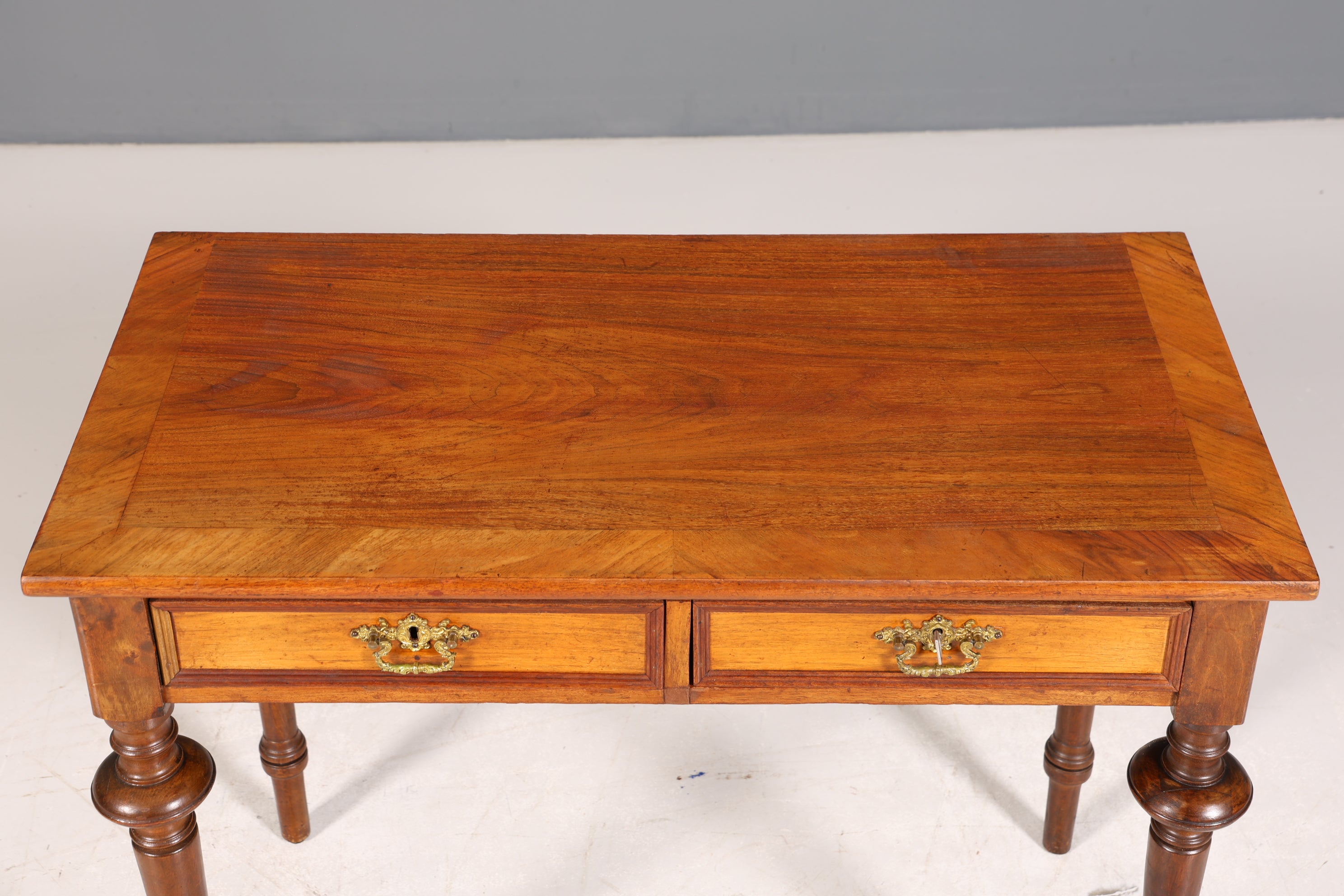 Filigraner Gründerzeit Schreibtisch Jugendstil Bürotisch echt Holz Antik Desk
