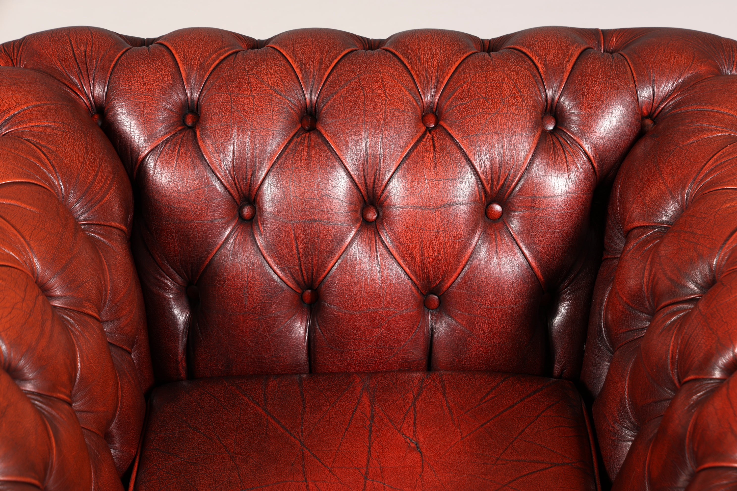 Stilvoller Original Chesterfield Sessel Englisch Oxblood Leder Armlehnsessel Herrensessel 2 von 2