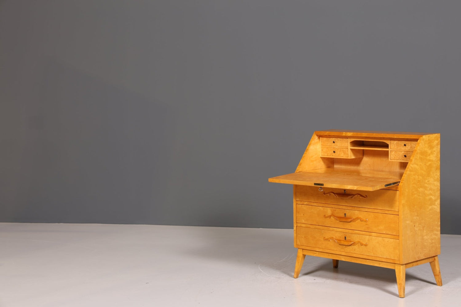 Edler Sekretär um 1930 Büro Kommode Kirschholz Sekretär Schreibtisch Kommode