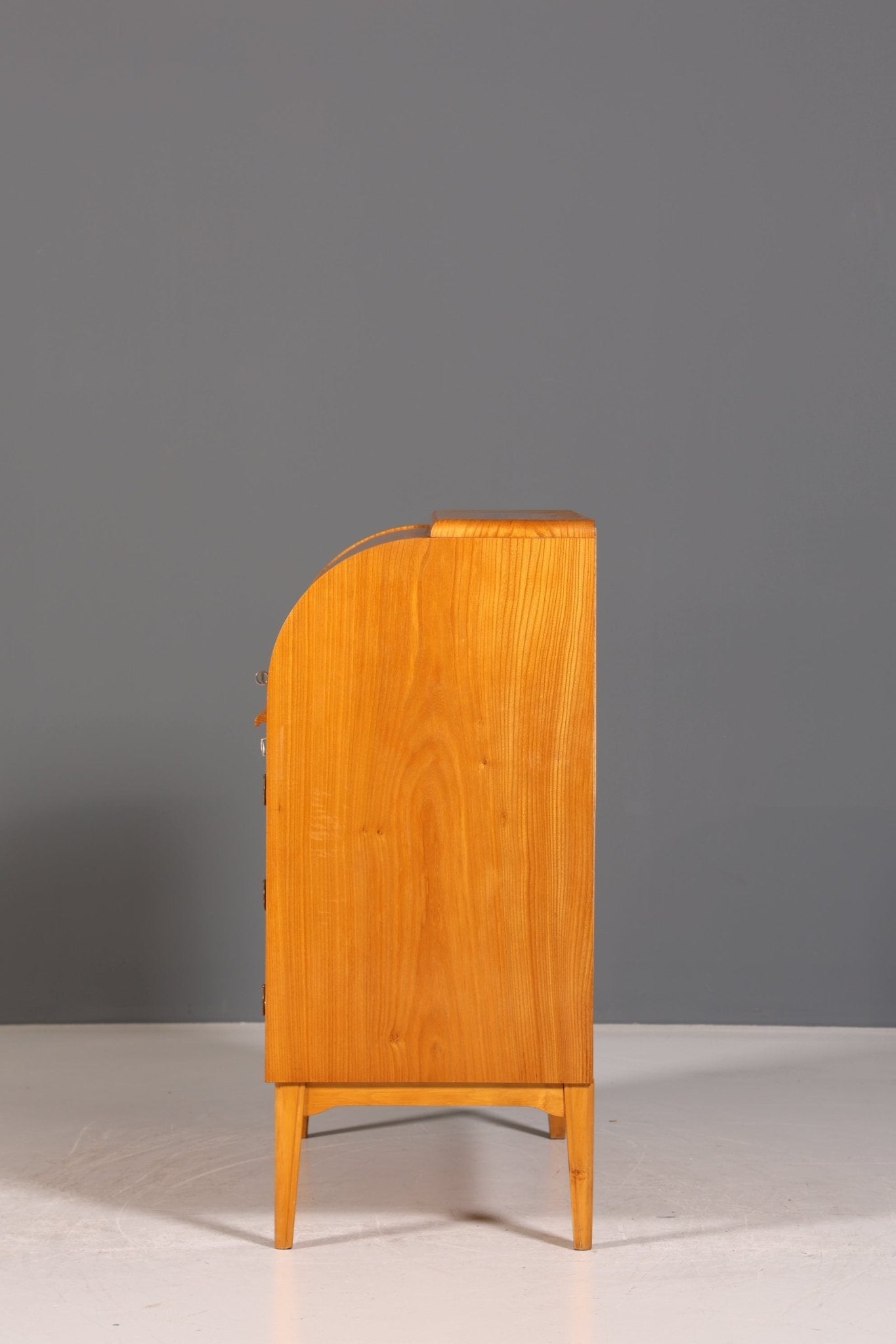 Mid Century Rollladen Sekretär echt Holz Büro Schrank Vintage Schreibkommode