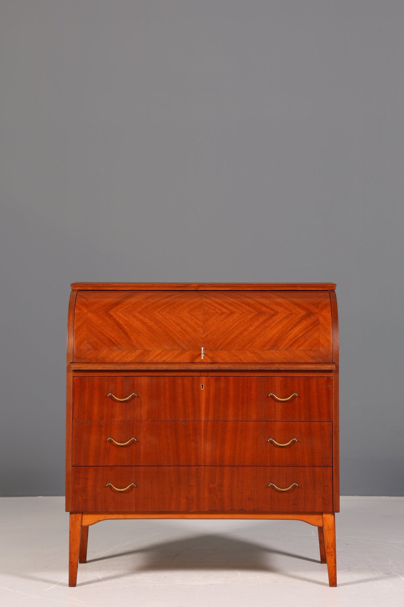 Mid Century Rollladen Sekretär von Bröderna Gustafssons Träindustri "Made in Sweden" Büro Schrank Schreibkommode 60s Schreibmöbel
