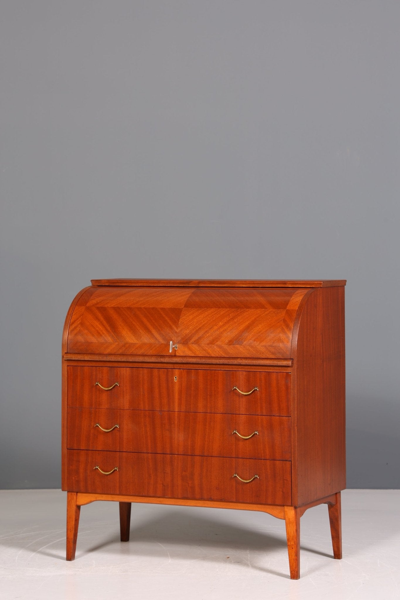 Mid Century Rollladen Sekretär von Bröderna Gustafssons Träindustri "Made in Sweden" Büro Schrank Schreibkommode 60s Schreibmöbel