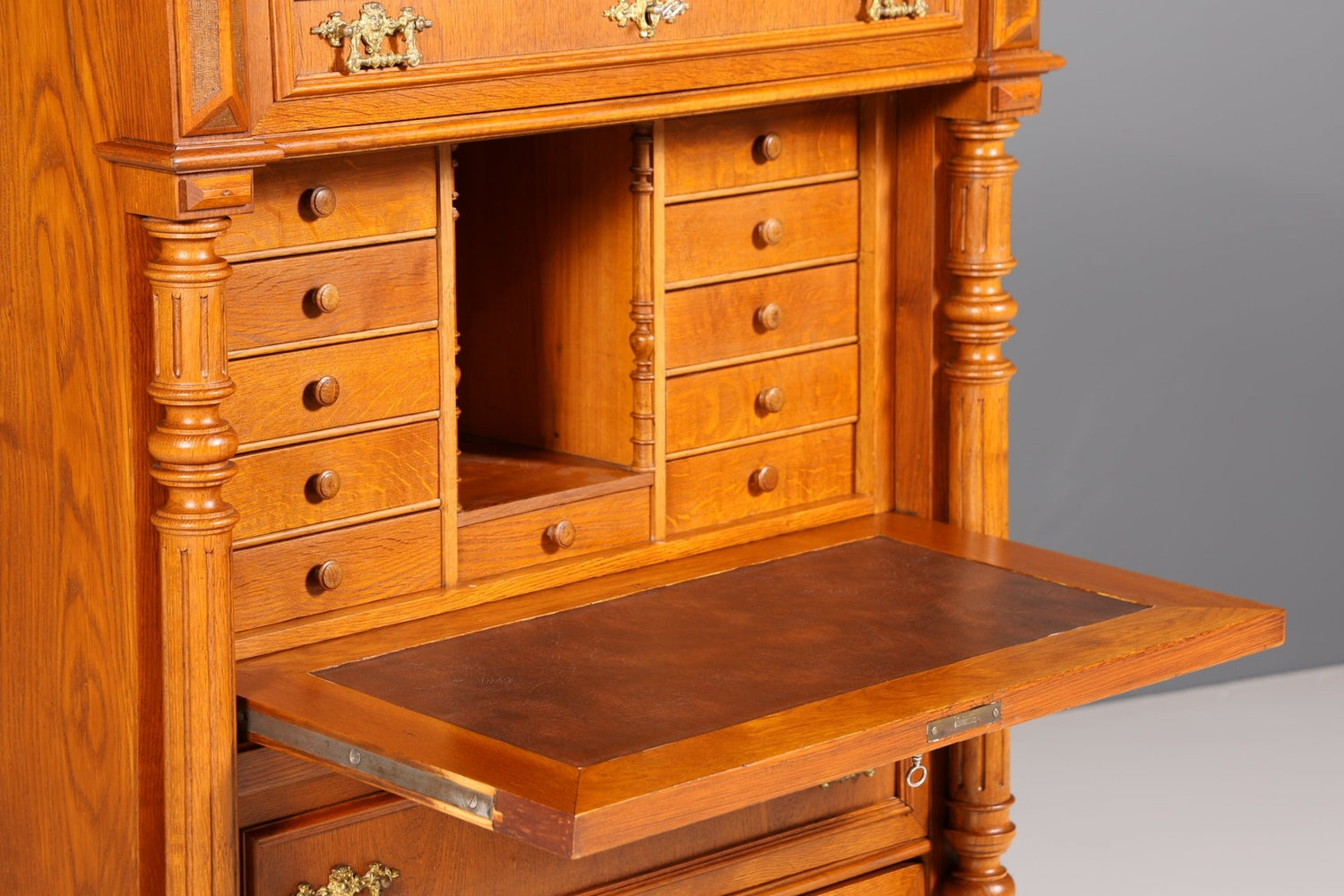Stilvoller Gründerzeit Sekretär Vertiko Highboard Louis Philippe Kommode um 1880