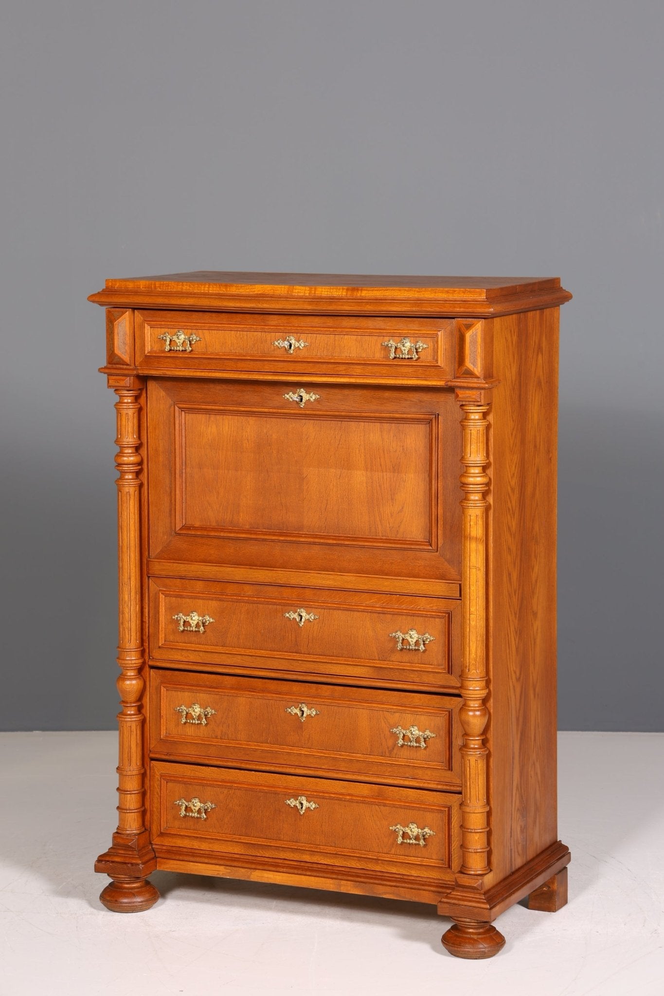 Stilvoller Gründerzeit Sekretär Vertiko Highboard Louis Philippe Kommode um 1880