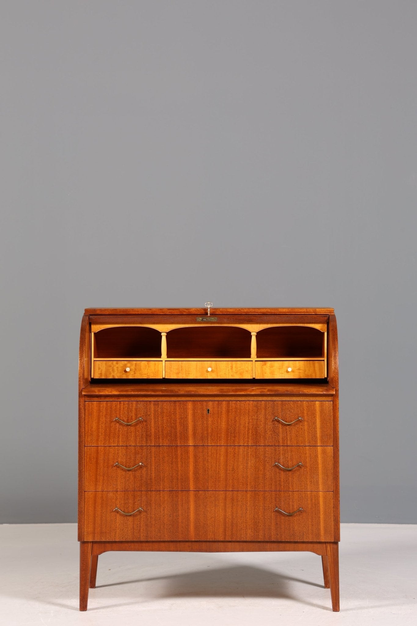 Stilvoller Mid Century Rollladen Sekretär Danish Design Büro Schrank Vintage Büro Kommode