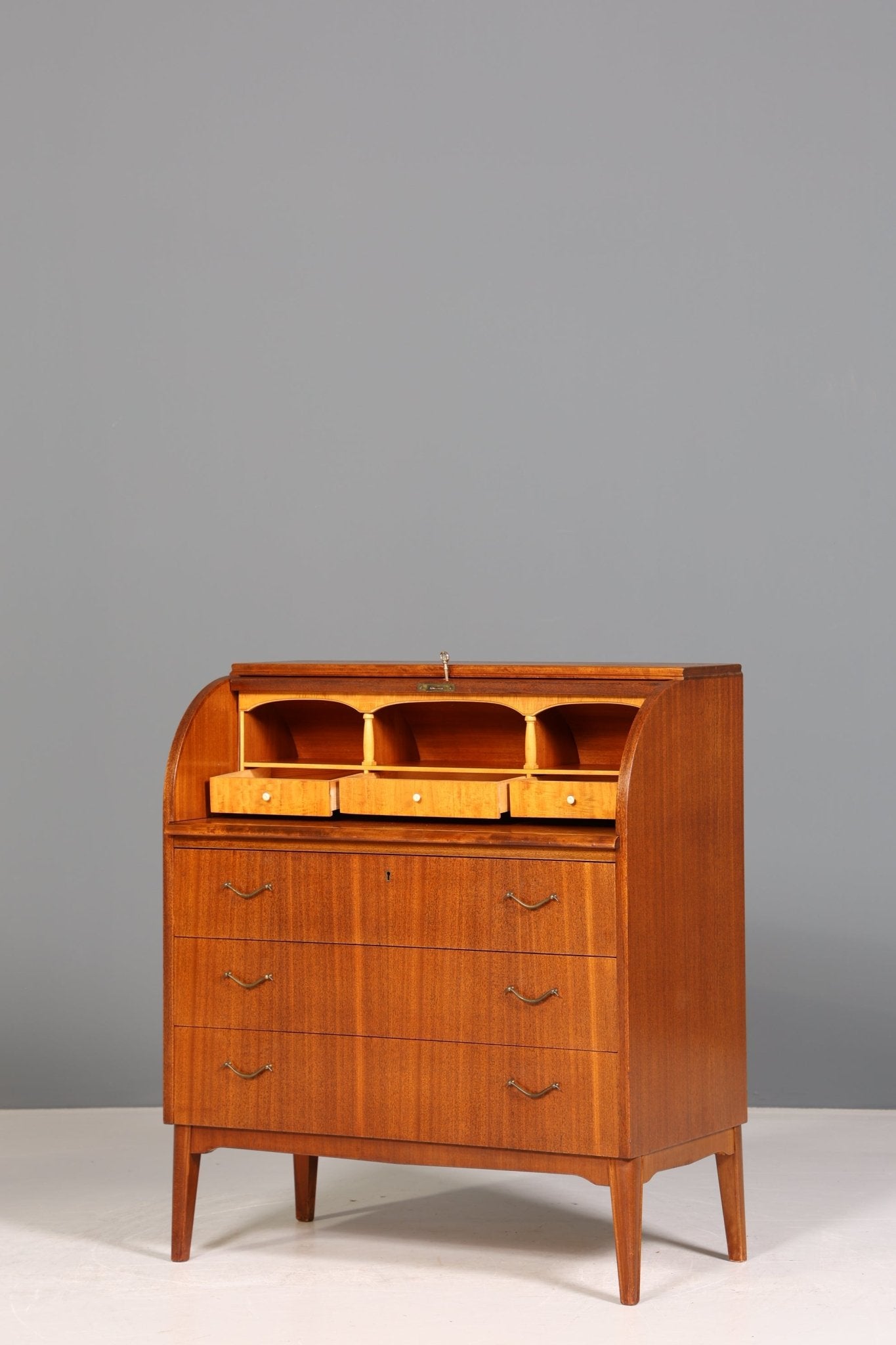 Stilvoller Mid Century Rollladen Sekretär Danish Design Büro Schrank Vintage Büro Kommode