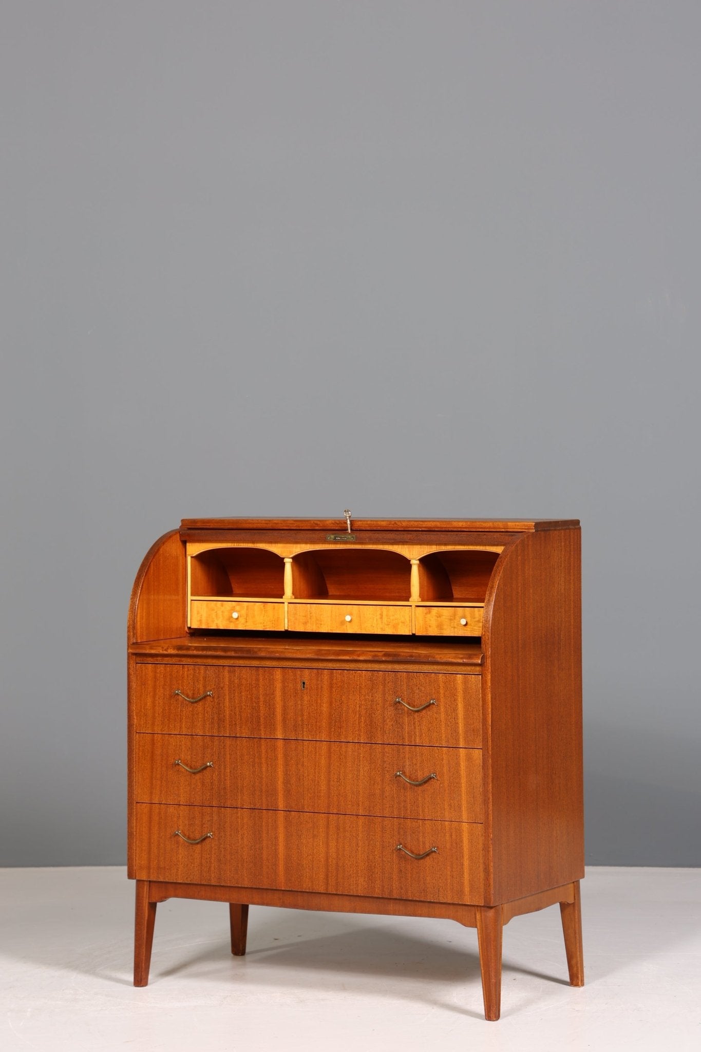 Stilvoller Mid Century Rollladen Sekretär Danish Design Büro Schrank Vintage Büro Kommode