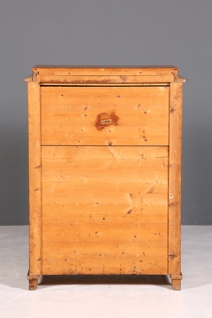 Wunderschöner Louis Philippe Sekretär um 1870 Vertiko Nussbaum Highboard Kommode Sekretär Schrank