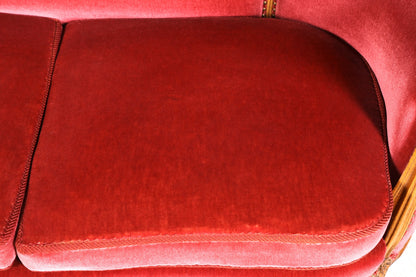 Wunderschönes Chippendale Sofa Barock Stil Couch Samt Stoff 3 Sitzer Canapé