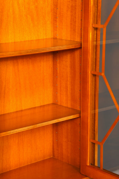 Stilvoller Englischer Sekretär Original Heldense Büro Aufsatzsekretär Eibe Antik 60S Vitrinen Schrank UK