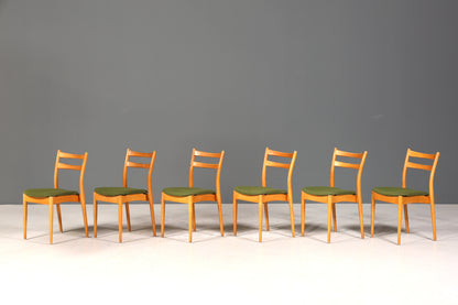 6x Schlichte Mid Century Stühle Retro Stuhlset Danish Design Küchenstühle Esszimmer Stühle