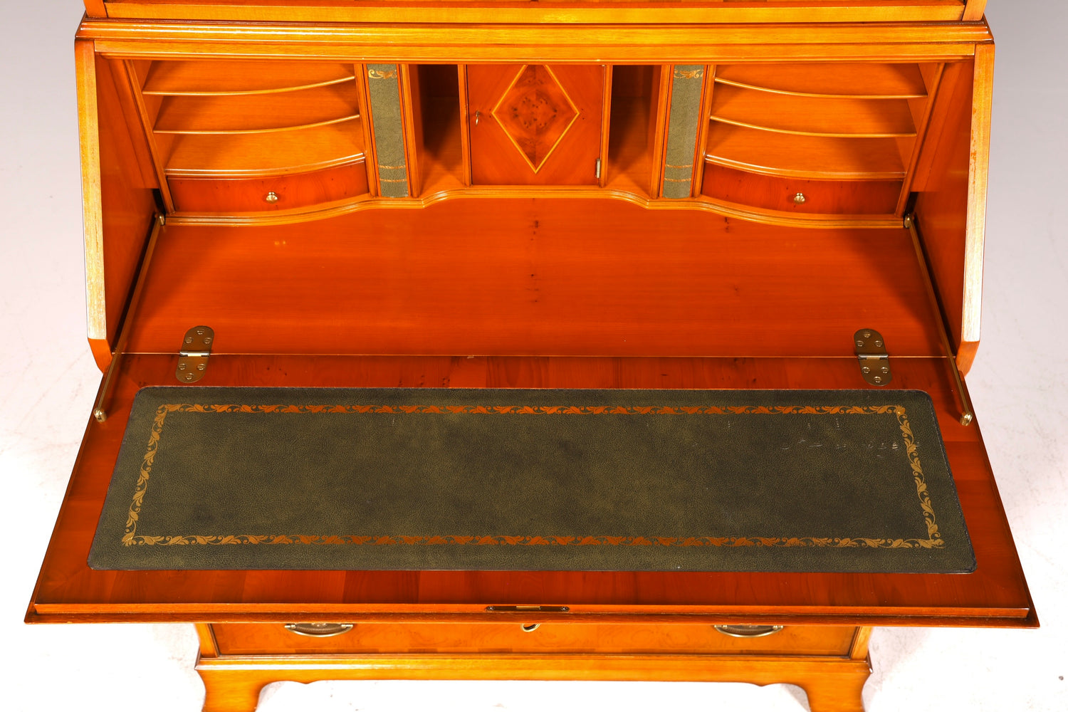 Stilvoller Englischer Sekretär Original Heldense Büro Aufsatzsekretär Eibe Antik 60S Vitrinen Schrank UK