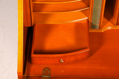 Stilvoller Englischer Sekretär Original Heldense Büro Aufsatzsekretär Eibe Antik 60S Vitrinen Schrank UK