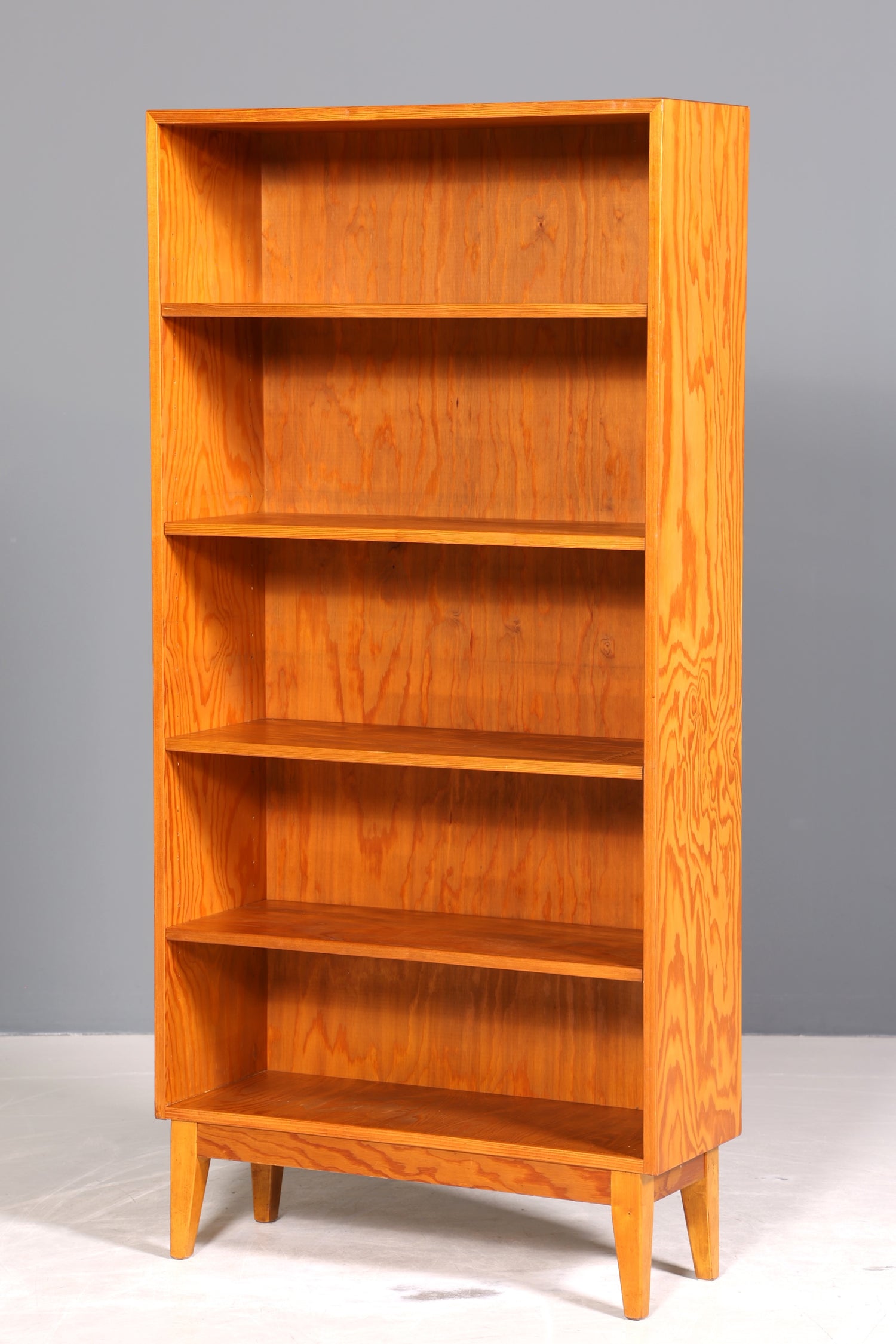 Stilvolles Mid Century Regal echt Holz Vintage Bücherregal Schrank Buchablage 60s Bookshelf 2 von 5