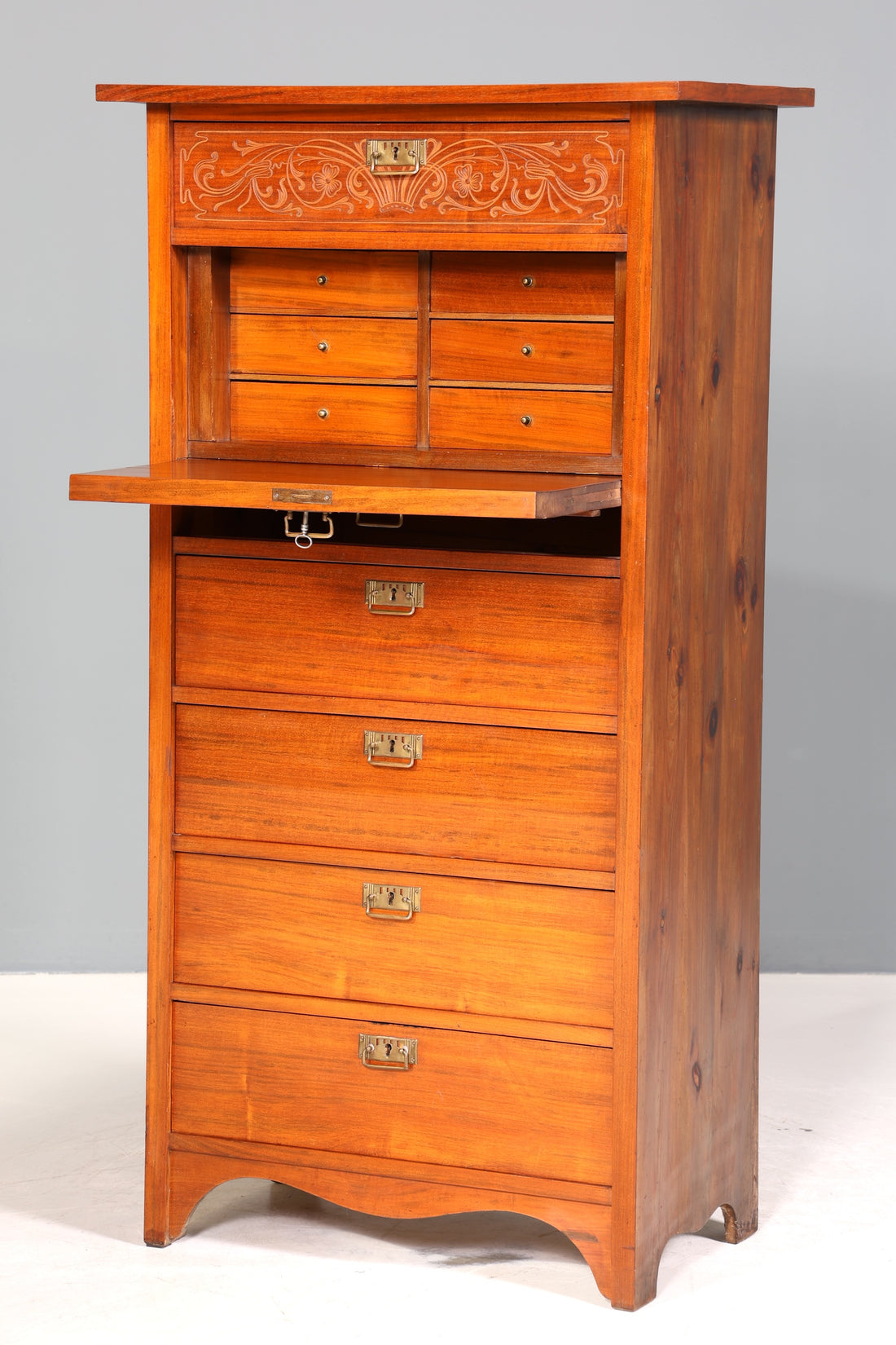 Stilvoller Jugendstil Sekretär Gründerzeit Vertiko Antik Kommode um 1900