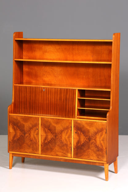 Traumhafter Mid Century Schrank Bücherregal Vintage Sekretär Highboard Holz Regal Bookshelf
