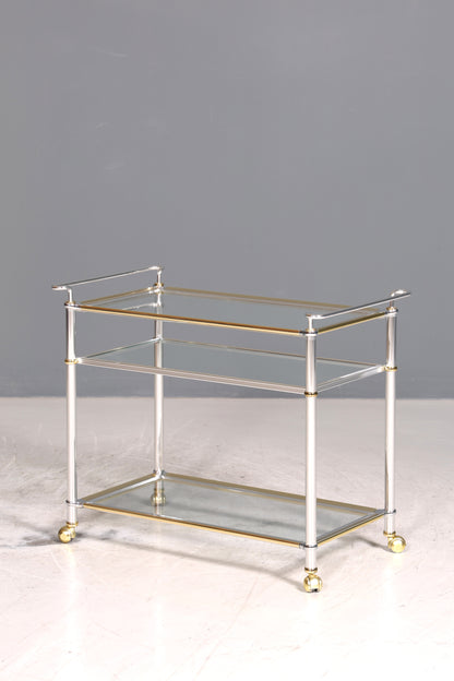 Wunderschöner Servierwagen Glas Vintage Barwagen Chrome Teewagen