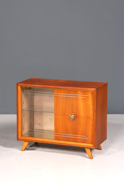 Traumhaftes Mid Century Sideboard Vintage Vitrine Schiebetür Kommode Bar Schrank 60s
