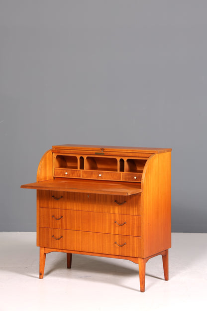 MID36| Wunderschöner Mid Century Rollladen Sekretär echt Holz Büro Schrank Vintage Schreibkommode