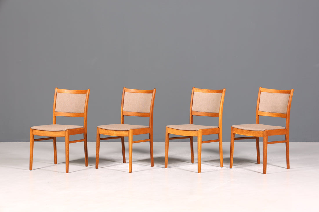 4x Wunderschöne Mid Century Teak Holz Stühle Rosendal Design Retro Stuhlset Danish Design Küchenstühle