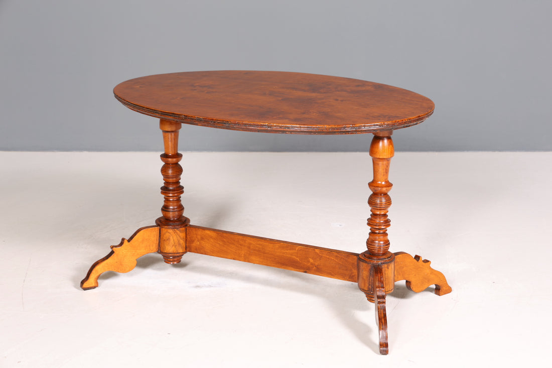 Wunderschöner ovaler Jugendstil Tisch echt Holz Ablagetisch Antik Couchtisch