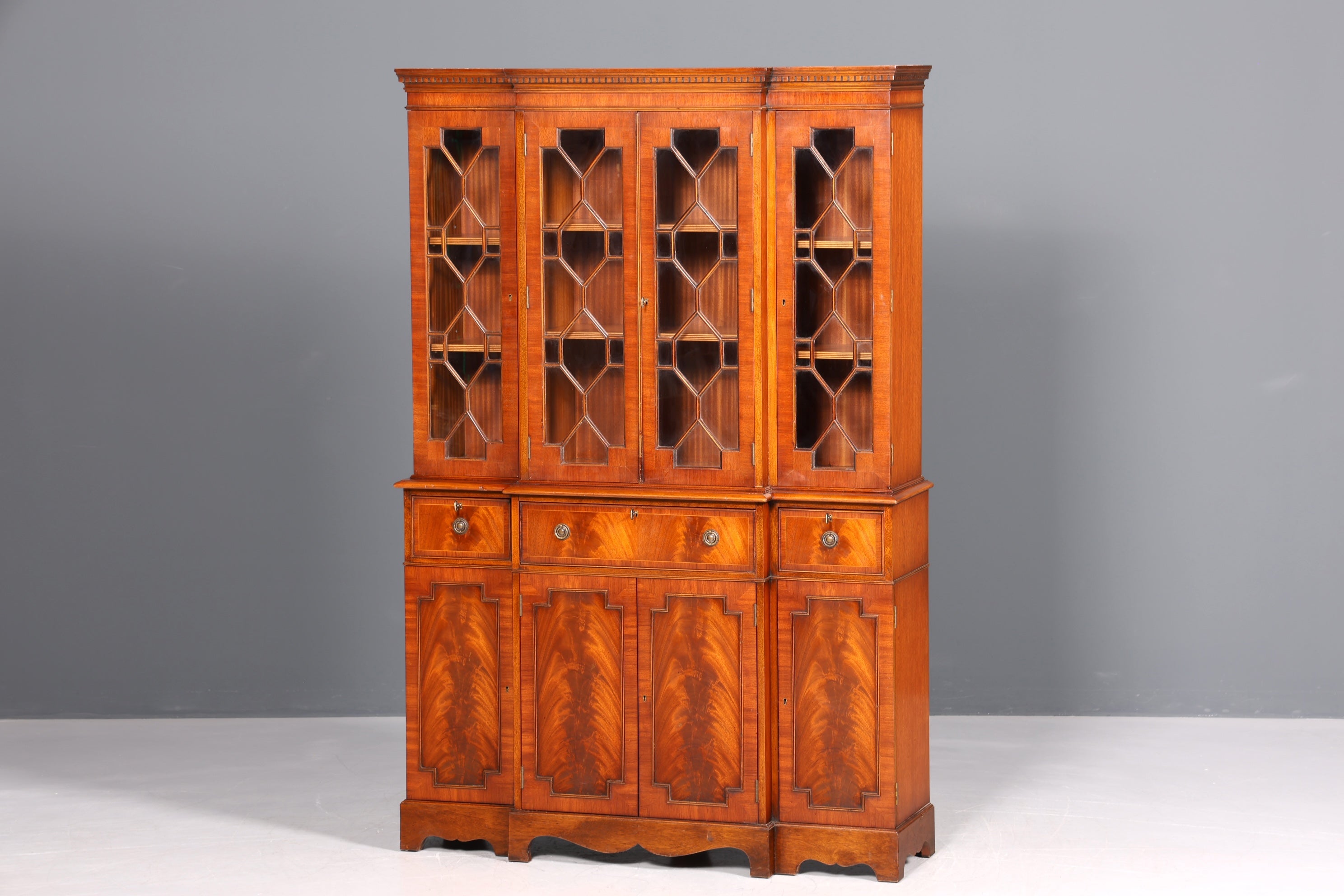 Wunderschöne Englische Vitrine echt Holz Sekretär Bibliothek Bücherschrank Bücherregal