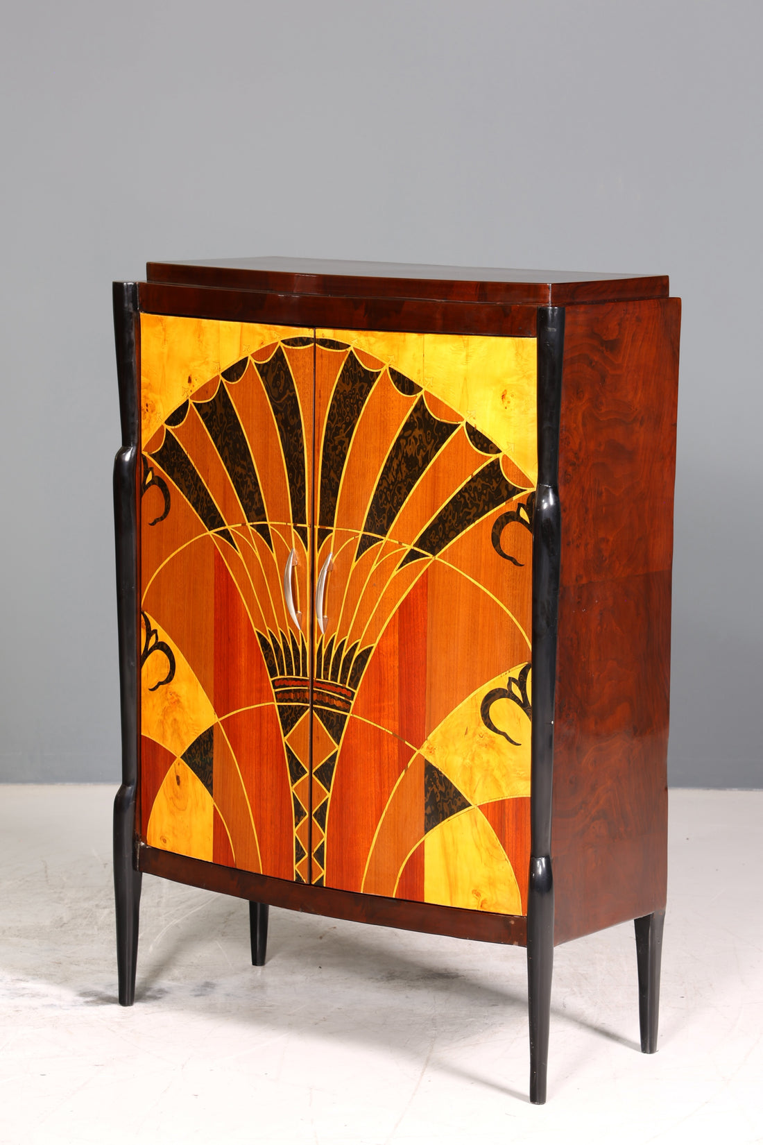 Wunderschönes Art Deco Stil Highboard Schrank Kommode Vertiko Sun Cabinet