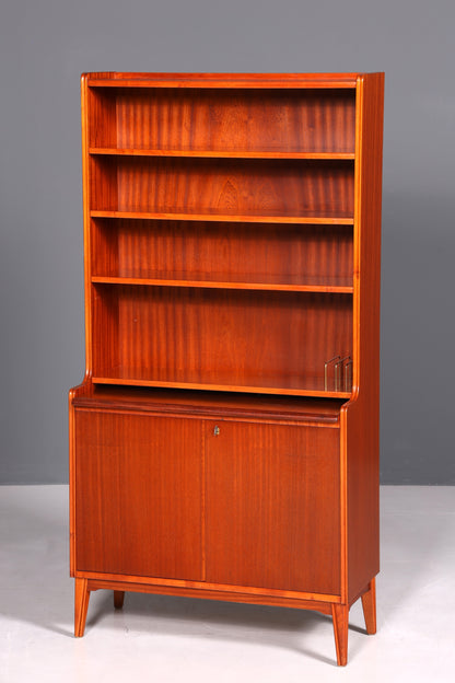 Wunderschöner Mid Century Schrank Bücherregal Vintage Sekretär Highboard Holz Regal